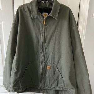 NEW CARHARTT 💯%cotton, green olive lined men’s JACKET size XXL 2XL RN14806
